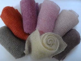 シルクモヘア手編みマフラー